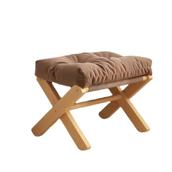 Petit Tabouret Ménager Court en Bois Massif, Table Basse de Salon, Petit Banc, Pieds de Canapé, Supp