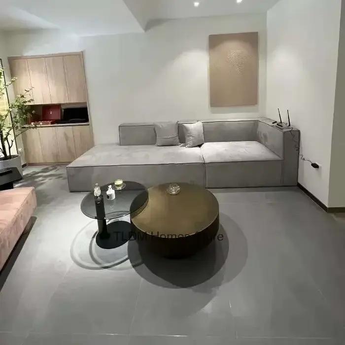 Tables basses design en acier inoxydable, Table à thé ronde de luxe européenne, meubles de salon, Ta
