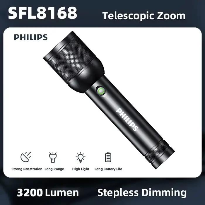 2025 nouveau Philips SFL8168 3200 Lumen lampe de poche LED 1000m Portable puissant lampes de poche l