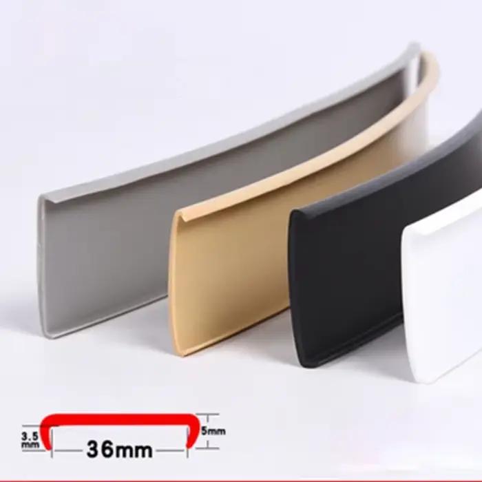 Bande de chant en PVC souple en U, placage, bordure en bois, meubles, blanc, beige, gris, noir, roug