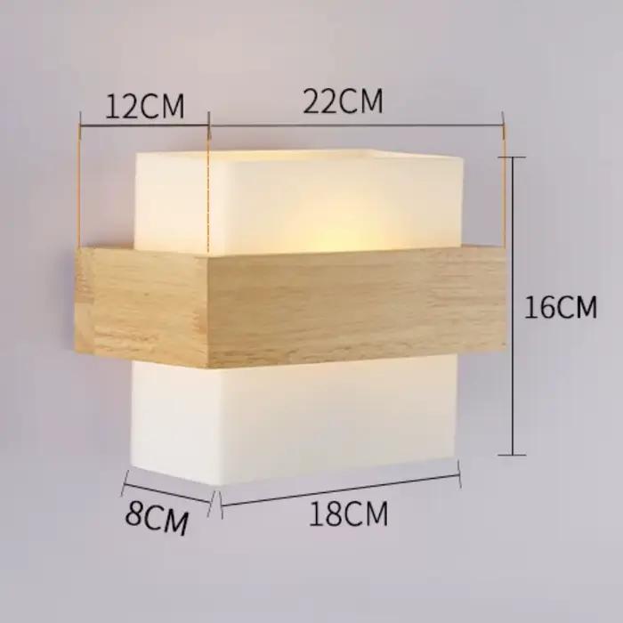 Lampe en bois moderne mur LED lampes verre lumière miroir rondelle appliques appliques murales Dress