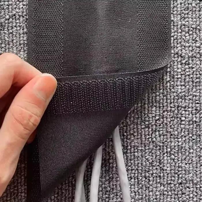 Couvercle de câble de bureau à crochet et boucle réglables, 1 mètre, souple, pour sol, tapis, coffre