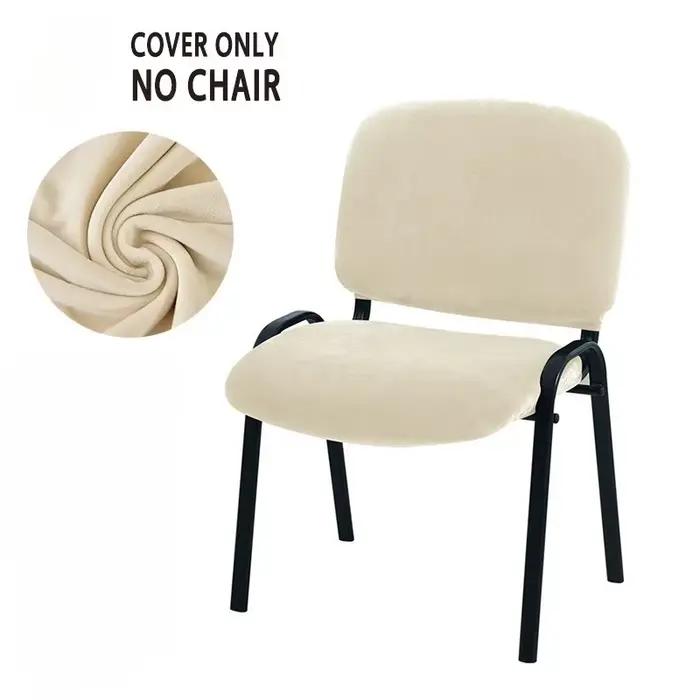 Housse de chaise en velours extensible 1/2/4 pièces, dossier bas, housse de siège de chaise fendue, 