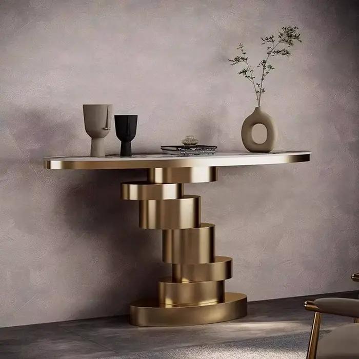 Table d'entrée au design simple, esthétique haut de gamme, élégante, tables basses de luxe, glamour,