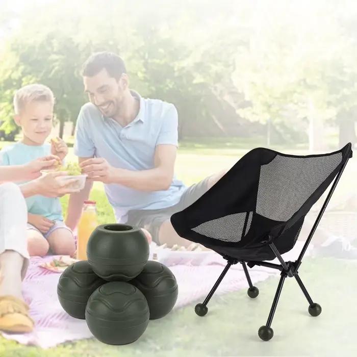 Couvre-pieds de chaise de Camping, 4 pièces, antidérapant, stabilisant, boule en caoutchouc, Absorpt