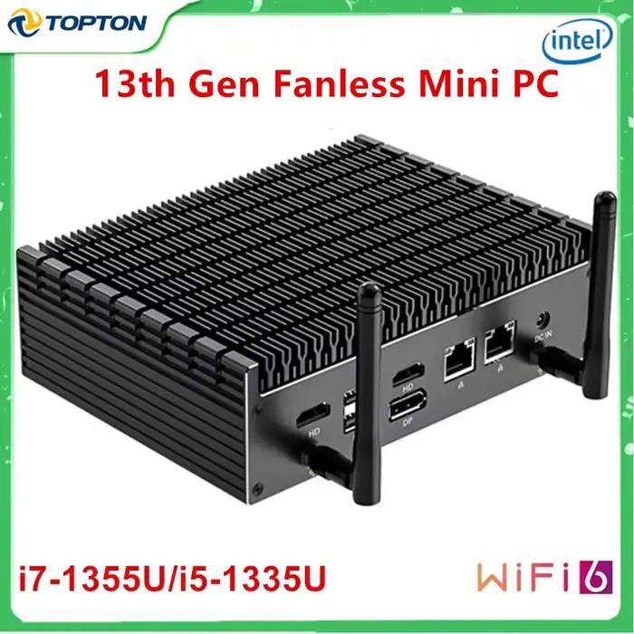 Mini PC sans ventilateur Intel i7 1355U i5 1335U de 13e génération, 2*2.5G LAN, PCIE4.0, DDR4, Thund