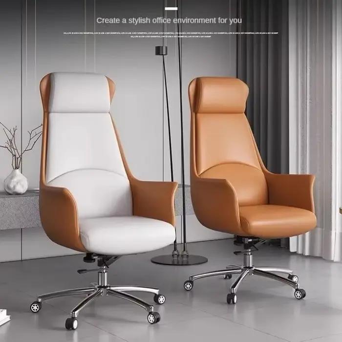 Chaises de bureau en cuir avec ascenseurs rotatifs, chaises d'ordinateur et chaises de sport électro