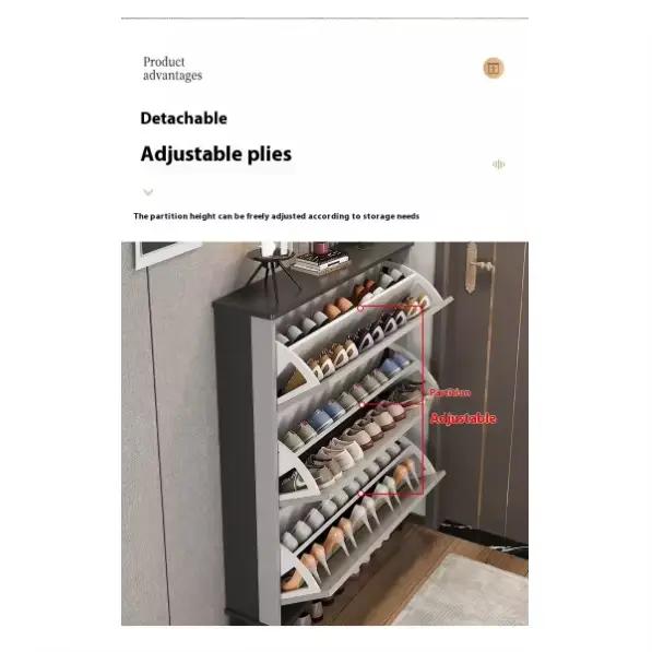 Armoire à chaussures d'entrée Ultra-mince avec rangement rabattable de grande capacité, meubles de m