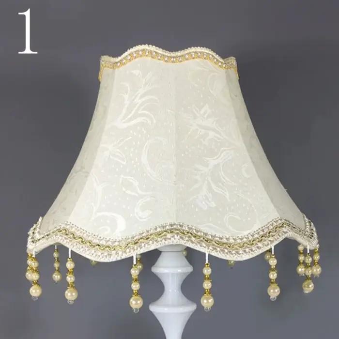 Abat-jour de lampe de table décoratif E27, 25 cm, avec pompon perlé, abat-jour rétro pour lampe sur 