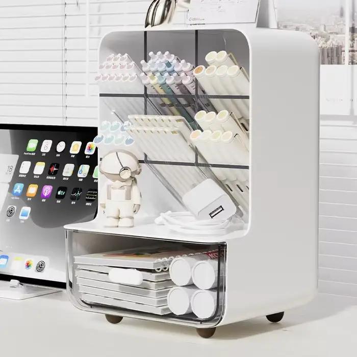 Porte-stylo d'angle pour bureau, boîte de rangement de bureau pour fournitures de bureau et cosmétiq