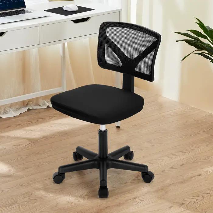 JHK Mesh avec support lombaire chaise de bureau sans accoudoirs dossier bas avec roues hauteur régla