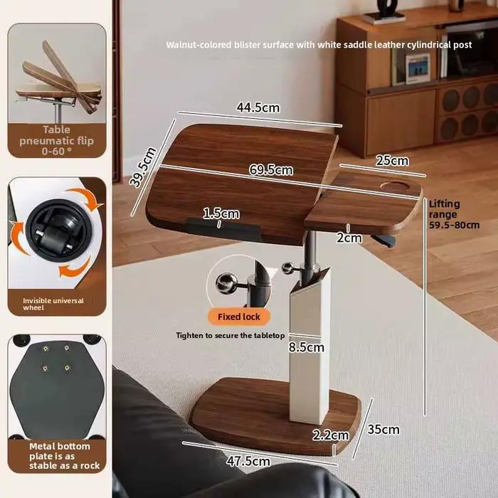 Table relevable pour salon, petite table d'appoint amovible, table d'ordinateur de chevet, table d'a