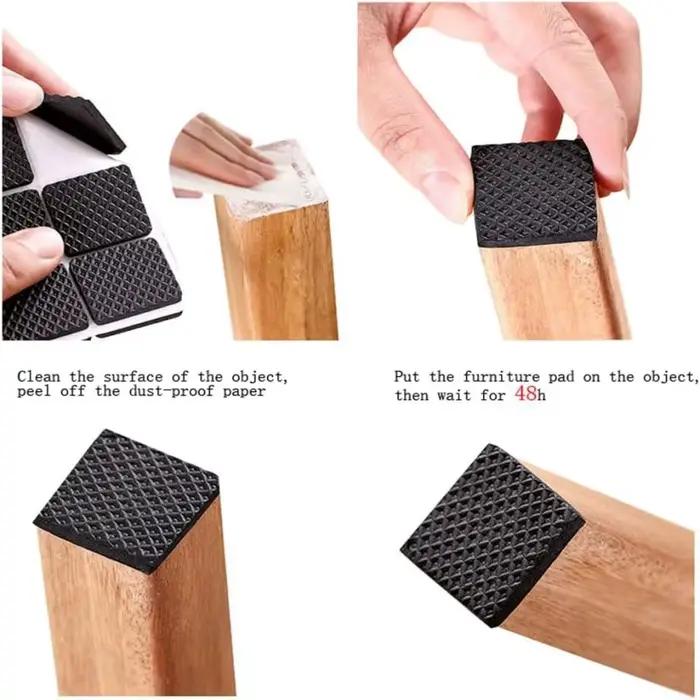 2-48 pièces noir chaise jambe meubles anti-dérapant tapis pare-chocs amortisseur auto-adhésif Table 