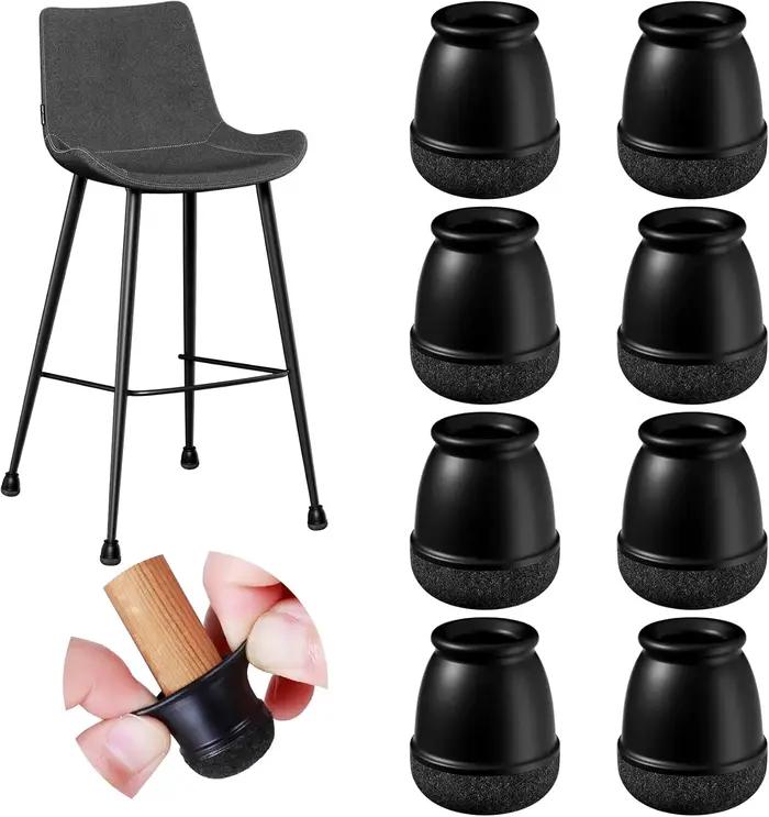 Protecteurs de pieds de chaise ronds, 8 pièces, couvre-pieds diagonale avec coussinets en feutre épa