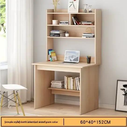 Bureau esthétique moderne et simple pour la maison, avec étagère intégrée, idéal pour la chambre d'é