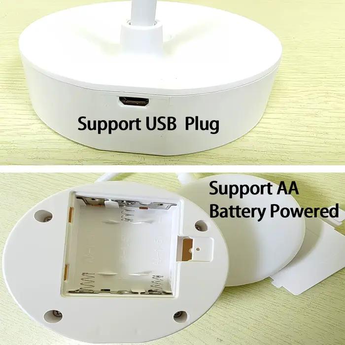 Lampe de bureau LED Portable prise USB alimentée par batterie Support de lampe de Table 3 couleurs g