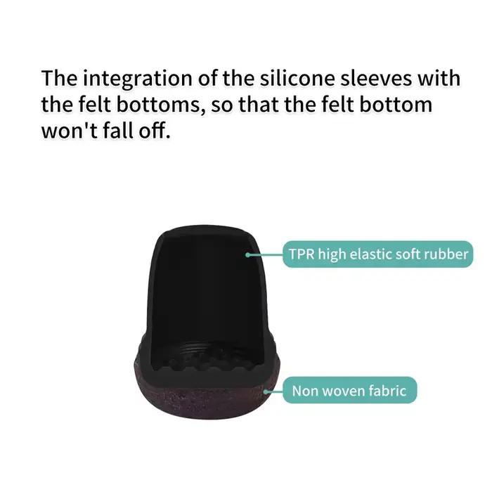 Protecteurs de sol pour pieds de chaise en Silicone noir, 16 pièces, avec tabouret de Bar enveloppé,
