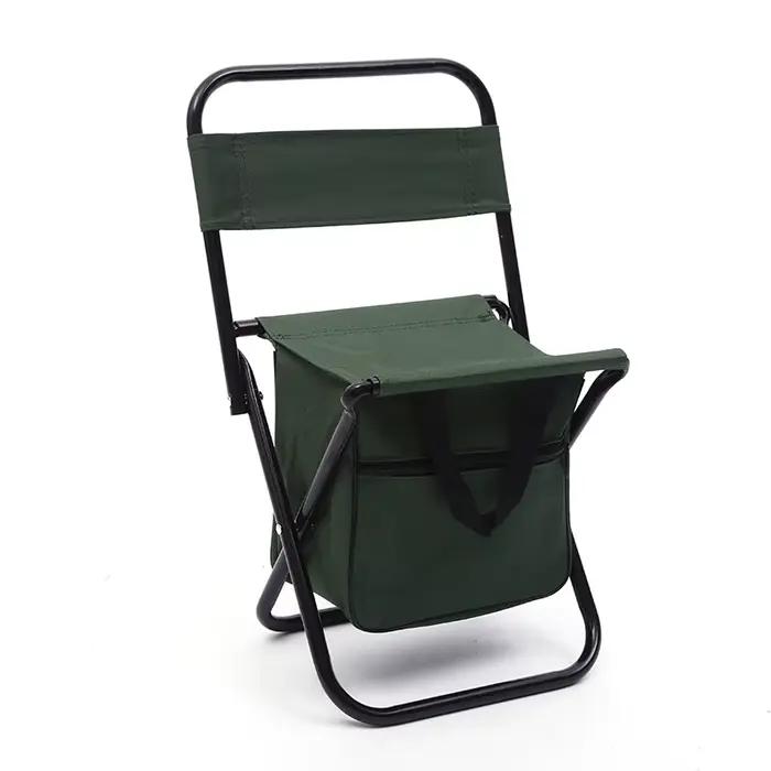 Chaise de pêche pliable avec sac isotherme, tabouret de pêche portable, supporte 220 lb, dossier lég