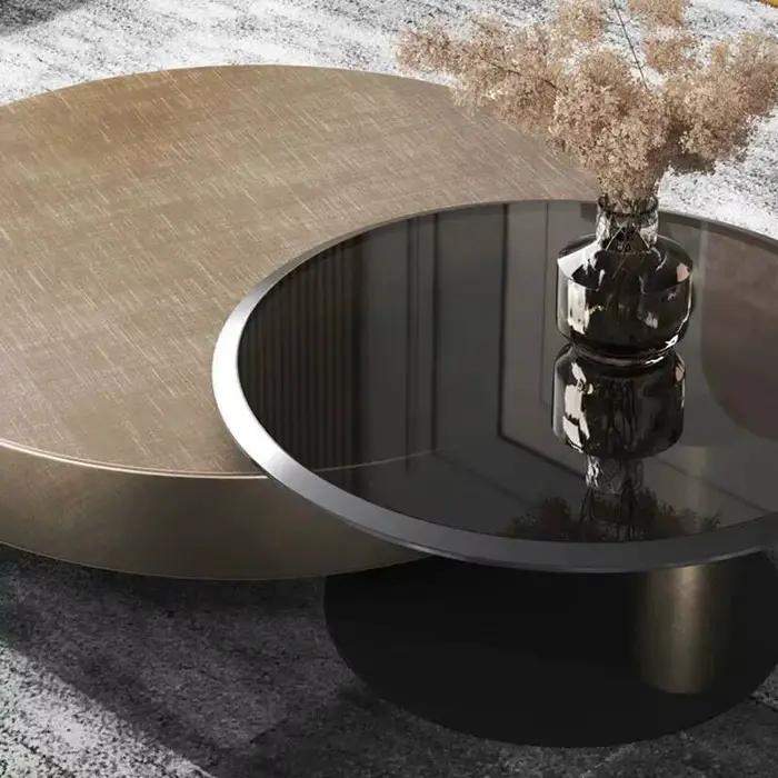 Tables basses en métal modernes simples pour meubles de maison salon Table basse en verre Design Tab