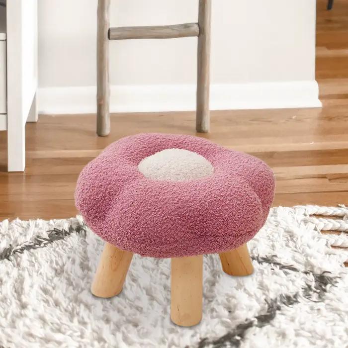 Petit tabouret de pied en bois, repose-pieds antidérapant sous le bureau, repose-pieds ottoman doux 