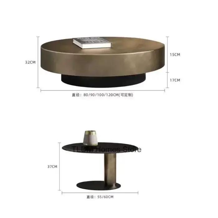 Tables basses design en acier inoxydable, Table à thé ronde de luxe européenne, meubles de salon, Ta