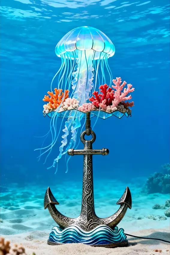 Lampe en verre teinté style Tiffany vintage, plaque en métal, impression murale rétro en aluminium p
