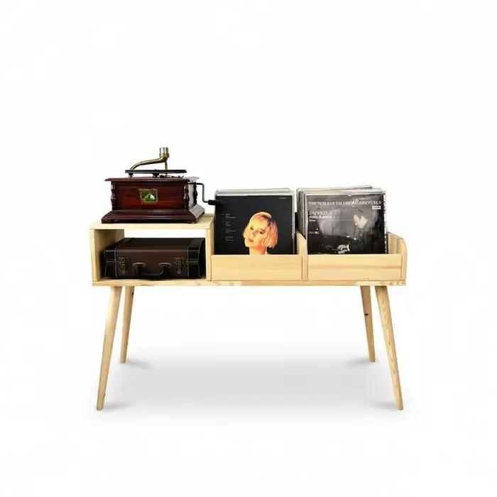Support pour tourne-disque en bois, meuble de style panneau en contreplaqué, mobilier moderne pour s