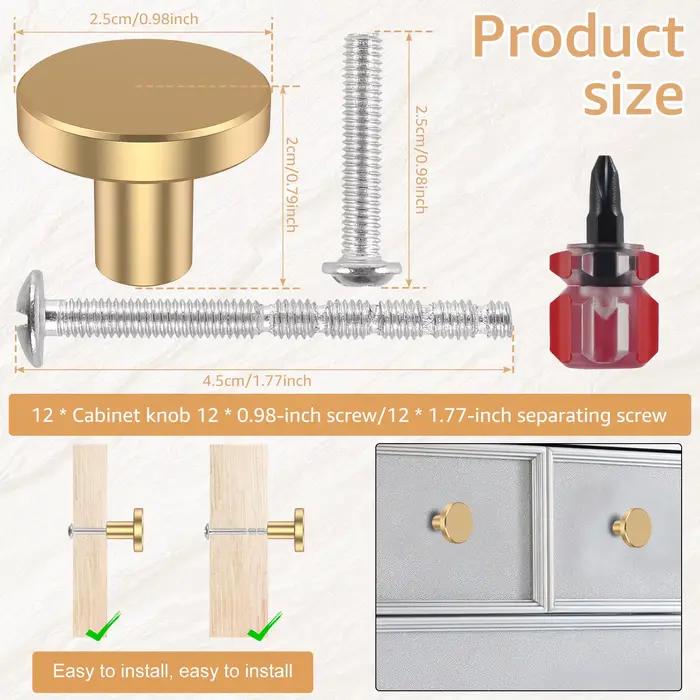 Ensemble de boutons de meuble en alliage d'aluminium, diamètre 25mm, poignée de meuble, raccord avec