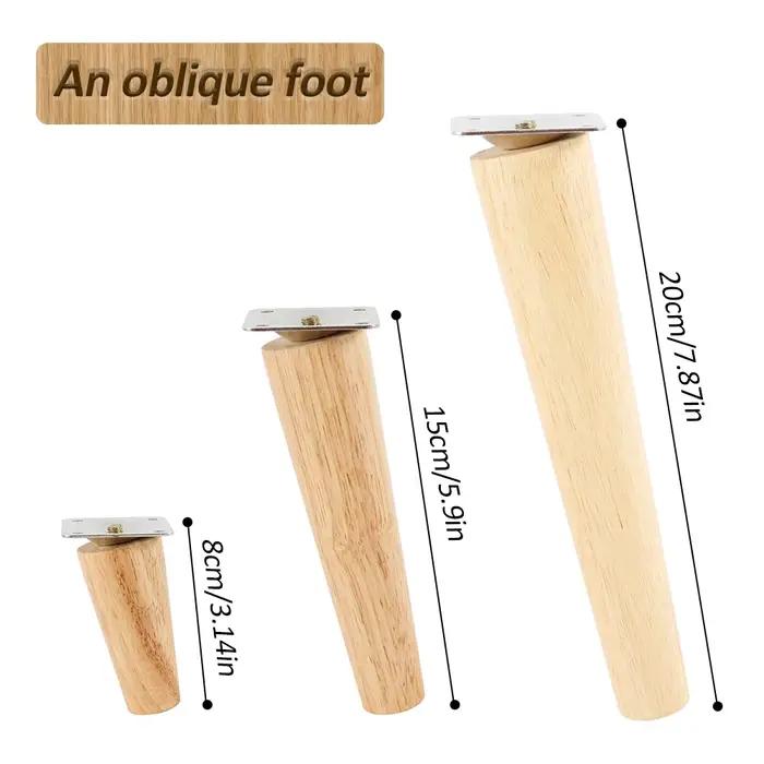 4 pièces pieds de meubles en bois massif hauteur 8/15/20/25 CM Oblique/droite canapé-lit armoire Tab