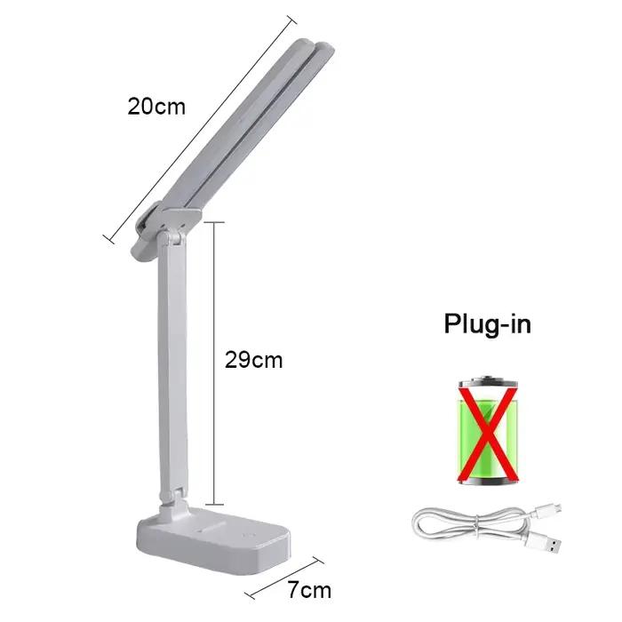 Lampe de bureau LED lampe de Table Rechargeable USB 3 niveaux Dimmable tactile éclairage de bureau P
