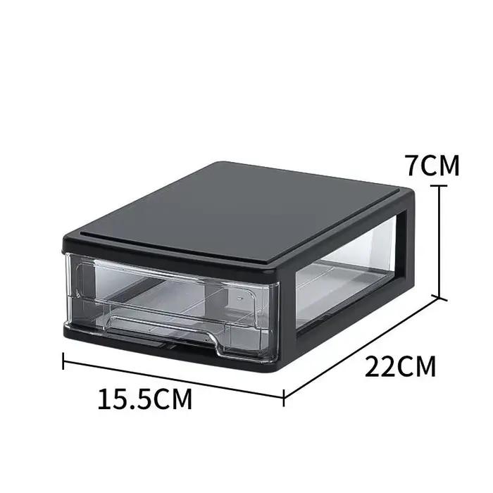 Boîte de Rangement en Plastique pour Étudiant, Accessoire de Maquillage Transparent, Empilable