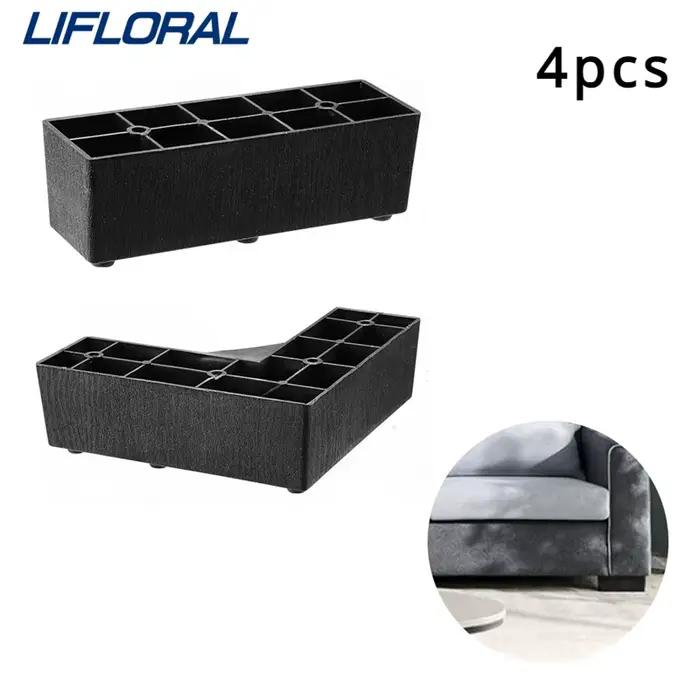4 pièces 50MM de hauteur pieds de meubles en plastique en forme de L et une ligne pieds de canapé Ta