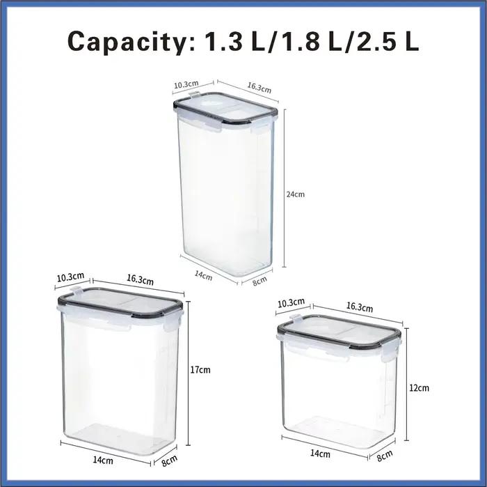 Ensemble de 3 contenants de rangement avec couvercles, boîtes empilables pour friandises, contenants