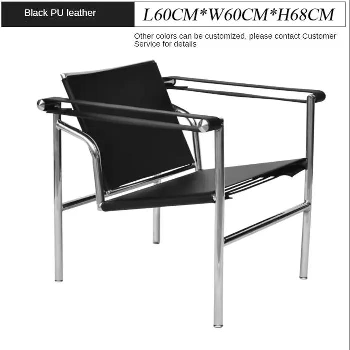Mobilier design Simple moderne chaise de loisirs bureau négociation zone de repos en acier inoxydabl