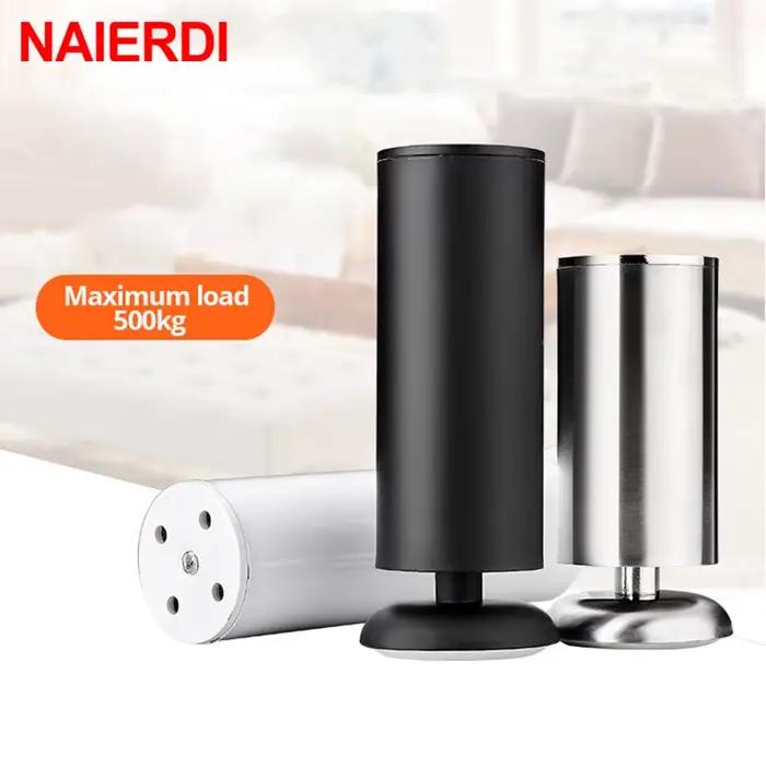 NAIERDI 1 PC meubles pieds d'armoire réglables 6 CM-30 CM pieds de meubles en acier inoxydable Table
