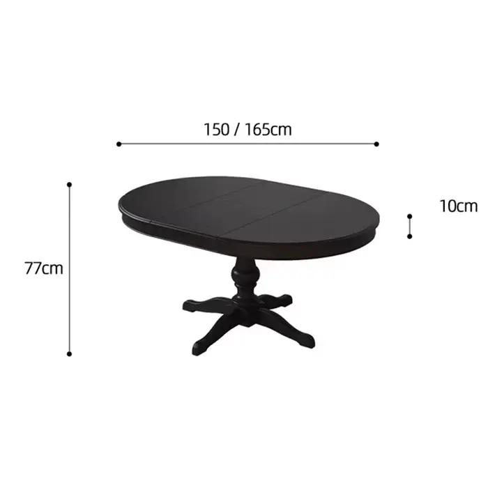Table à manger européenne noire ronde Unique nordique Tables de cuisine extensibles Restaurant pliab