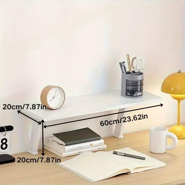 1 étagère flottante de bureau en bois blanc - Organisateur de bureau rectangulaire multi-niveaux, pa