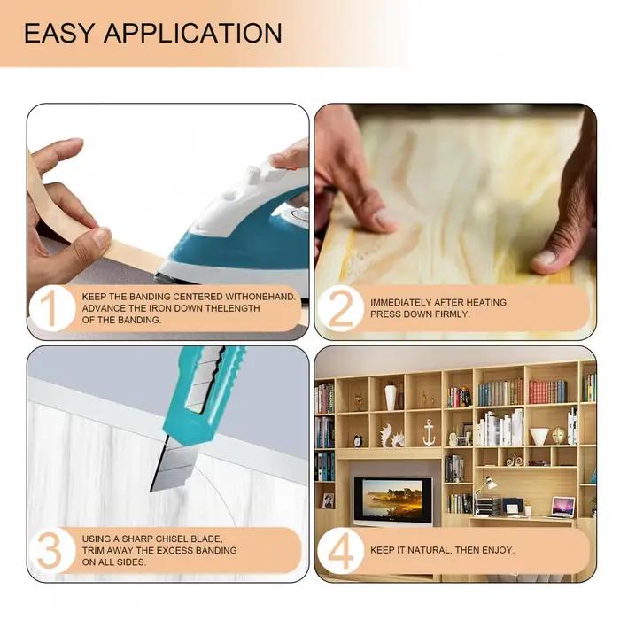Bande adhésive thermofusible pour meubles, 2 pouces, 15M, bande de chant, feuille de placage pré-col