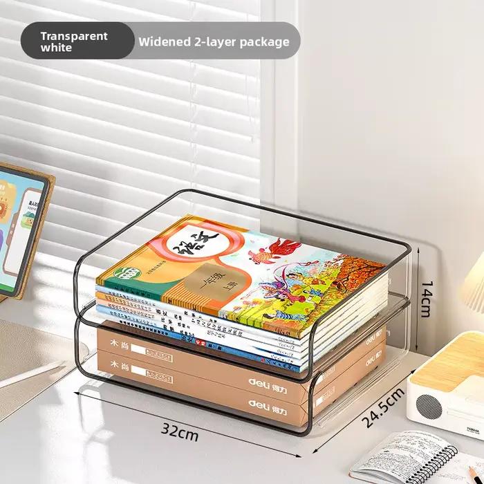 Ensemble de plateaux à lettres de bureau, format A4, organisateur de documents empilable en PET tran