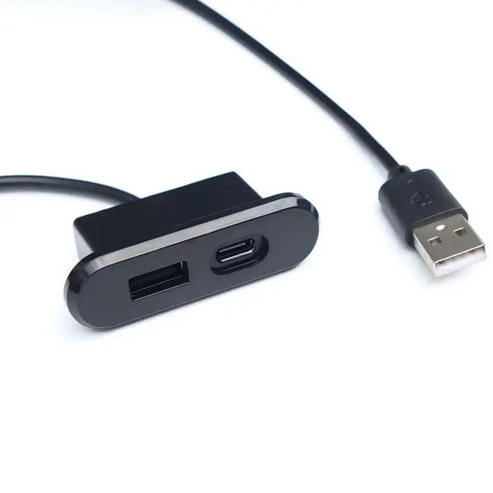 Prises encastrées sur Table 1 USB-A et 1 type-c prise de courant cachée de bureau intégrée avec rall