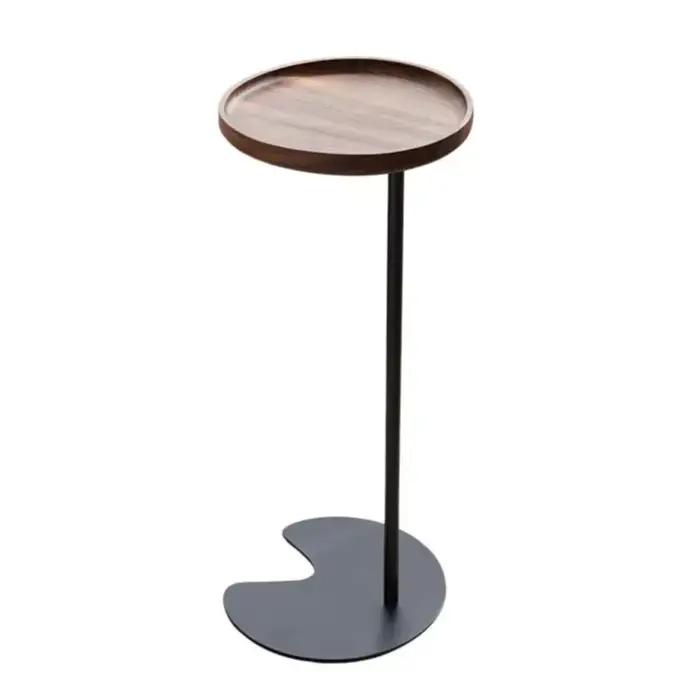 Table ronde en bois massif pour chambre à coucher, petit lit à fouet avancé, salon, bord de canapé, 
