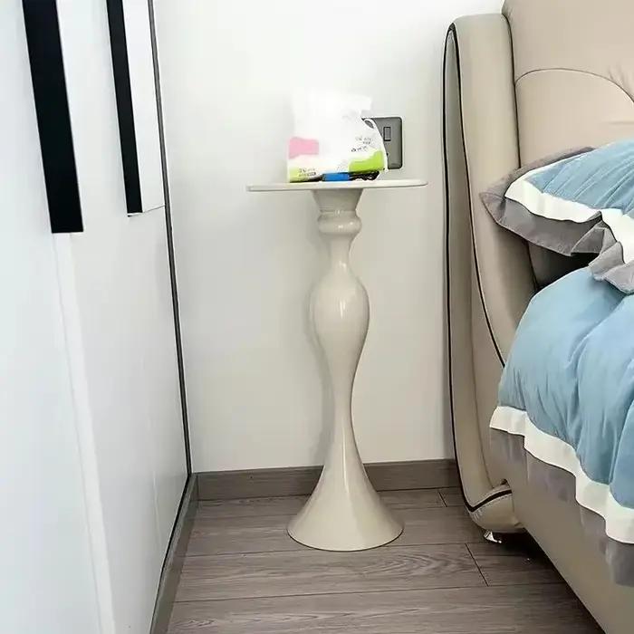 Table Basse Ronde Nordique en Acier Inoxydable, Accessoires de Décoration de Luxe pour Salon, Concep