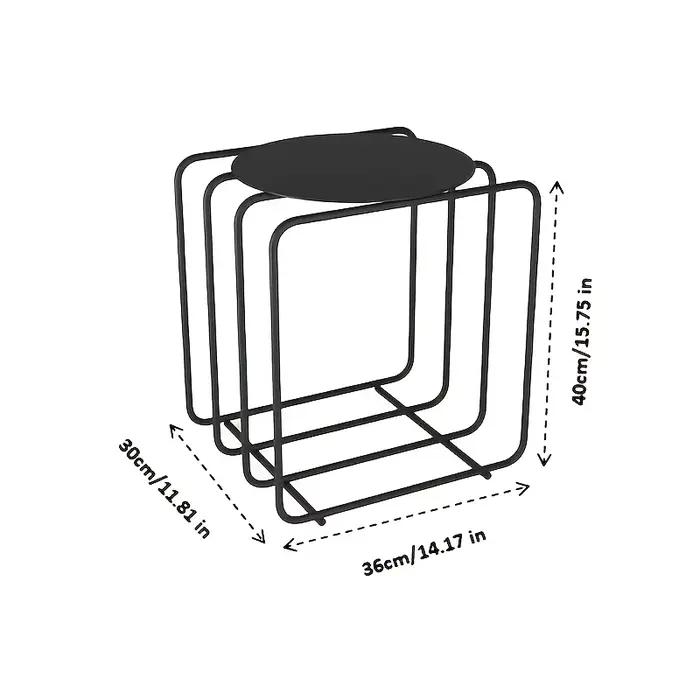 Table d'angle en métal minimaliste européen moderne, compacte, peu encombrante, aucun assemblage req