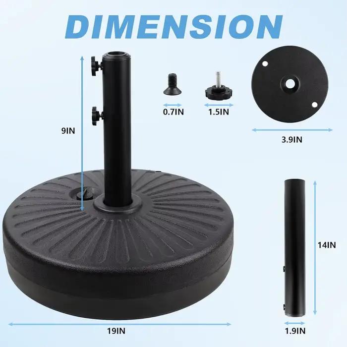 Base lestée pour mobilier d'extérieur 44BLS, support d'ancre réglable Anti-vent, rechargeable au sab
