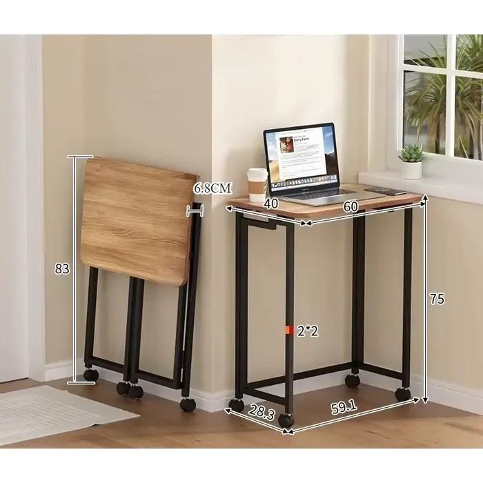 Bureau d'ordinateur pliable, table amovible, table d'étude pour étudiants, table de chevet pour cham