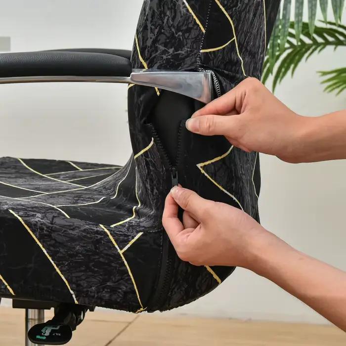 Housse de chaise de bureau rotative élastique avec dossier, étui de siège d'ordinateur Anti-sale, ho