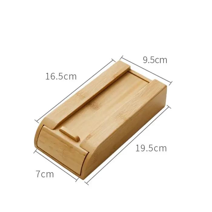 Boîte de rangement de décoration en bambou/noyer sous le bureau, conteneur de papeterie, tiroir de r