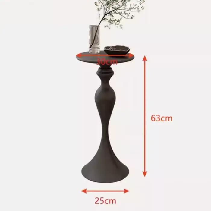 Table d'appoint ronde pour canapé, style crème, étagères en fer, petite table basse, mini chevet, cé