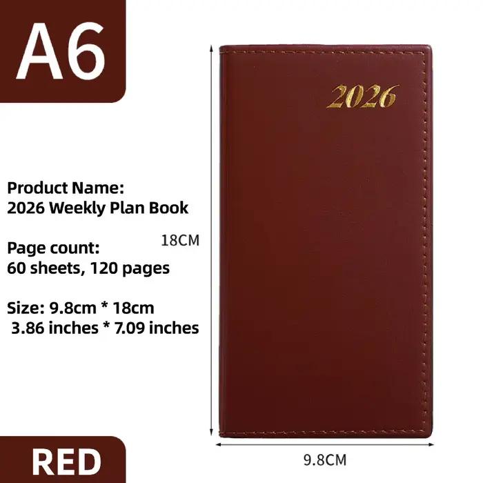 Agenda Portable A6 2026, liste de choses à faire avec calendrier, planificateur hebdomadaire quotidi