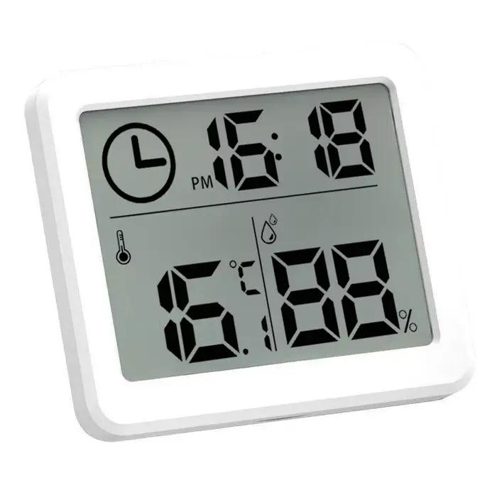 Horloge numérique avec affichage de la température et de l'humidité, horloge murale de bureau électr
